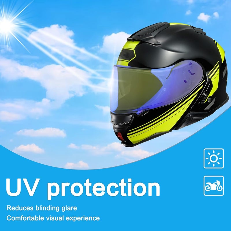 RIDLOG RF 1200Motorcycle Helmet Visor for RF-1200 CWR-1 Visors Replacement X14 Face Shield Replacement for RF-1200 CWR-1 X14 Z7 X-Spirit Tinted RF1200 Visors (Blue) - Image 3